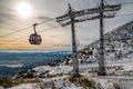 Cabin of cableway in Tatranska Lomnica, Slovakia Royalty Free Stock Photo