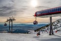 Cabin of cableway in Tatranska Lomnica, Slovakia Royalty Free Stock Photo