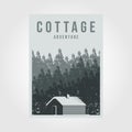 cabin camp on the forest poster vector illustration design