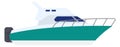 Cabin cruiser color icon. Small fast boat