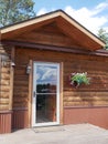 Cabin door sky reflection Royalty Free Stock Photo