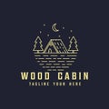 cabin house logo line art vector illustration template graphic design Royalty Free Stock Photo