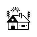 Black solid icon for Cabin, cottage and shack