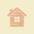 Cabin icon. Flat icon in retro style