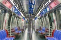 Cabin interior of MRT train. The Mass Rapid Transit or MRT is a rapid transit system forming the major component of the railway sy Royalty Free Stock Photo