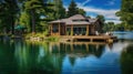 cabin lake home Royalty Free Stock Photo