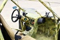 Cabin of the lightweight off-road vehicle 4x2 buggy designed for operation by special forces units in off-road conditions
