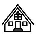 Cabin line icon. Hut vector illustration isolated on white. Gable roof cottage outline style design, designed for web Royalty Free Stock Photo