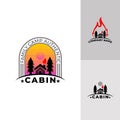 Cabin logo vector image, vintage style