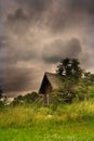 Cabin In The Middle Of Scenic Landscape Royalty Free Stock Photo