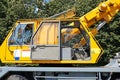 Cabin of the mobil crane vehicle