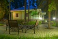 Cabin in the night forest Royalty Free Stock Photo