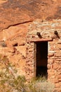 Cabin and petroglyphs in Valley of Fire State Park, Nevada Royalty Free Stock Photo