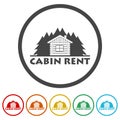 Cabin rent icon. Set icons in color circle buttons Royalty Free Stock Photo