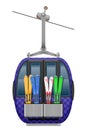 Cabin ski cableway vector illustration