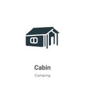 Cabin vector icon on white background. Flat vector cabin icon symbol sign from modern camping collection for mobile concept and