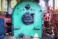 Cabin of vintage steam locomotive