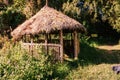 A grass thatched Hut in the wild at Mount Sabyinyo in the Mgahinga Gorilla National Park, Uganda