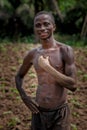 CABINDA/ANGOLA - 09 JUN 2010 - Portrait of African rural farmer. Cabinda. Angola.