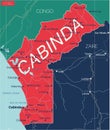 Cabinda country detailed editable map Royalty Free Stock Photo