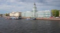 Cabinet of curiosities on the University embankment of the cloud may day. Saint-Petersburg Royalty Free Stock Photo