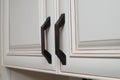 cabinet door handles kitchen close interior modern doors