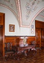 Cabinet inside castle of Lubomirski in Lancut. Poland