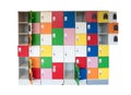 Cabinet lockers, different sizes Royalty Free Stock Photo