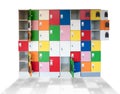 Cabinet lockers, different sizes Royalty Free Stock Photo
