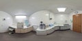 Cabinet for sterilization of instruments and materials in the dental clinic. VR 360 Panorama. Royalty Free Stock Photo