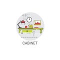 Cabinet Workplace Desk Computer Workspace Office Icon