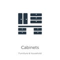 Cabinets icon vector. Trendy flat cabinets icon from furniture and household collection isolated on white background. Vector Royalty Free Stock Photo
