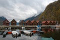 Cabins at the fjord marine Royalty Free Stock Photo