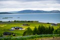 Cabins on the side of a lake near Thingvellir National Park, Iceland Royalty Free Stock Photo