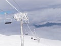 A cablaway with Ski lift Royalty Free Stock Photo