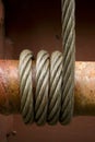 Cable Wrapped Around Tensioner Railroad Car Royalty Free Stock Photo