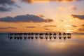 Cable Beach, Broome, camels on the shore at sunset. Western Australia Royalty Free Stock Photo