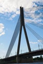 Cable-braced bridge in Riga Royalty Free Stock Photo