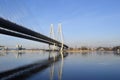 Cable braced bridge in St. Petersburg Royalty Free Stock Photo