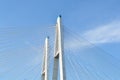 Cable-braced bridge in St.Petersburg. Royalty Free Stock Photo