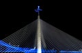 Cable bridge Belgrade at night