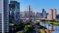 Famous Cable Bridge At Downtown Sao Paulo Brazil. Royalty Free Stock Photo