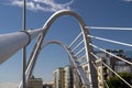 Cable bridge in the cityscape