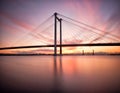 Cable Bridge that conects Pasco and Kennewick in Washington Stat Royalty Free Stock Photo