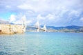 The cable bridge Patra, Greece Royalty Free Stock Photo