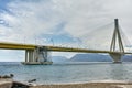 The cable bridge between Rio and Antirrio, Patra, Greece Royalty Free Stock Photo