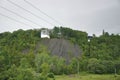 Cable Cabin above Montmorency Falls from Quebec Province in Canada Royalty Free Stock Photo