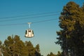 Cable cabin in French Pyrenees on a late afternoon