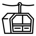 Cable cabin icon, outline style