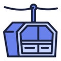 Cable cabin icon, outline style
